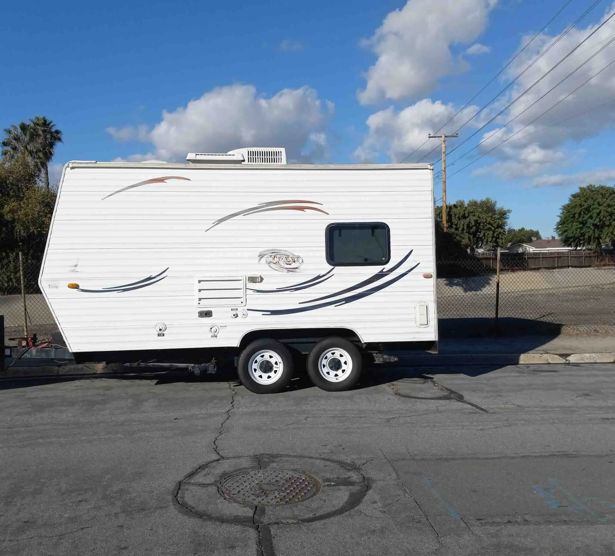We buy all types of campers in Orange County. This is an image of a blast RV.